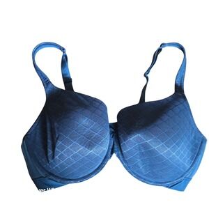 Cacique Blue Diamond Textured Lined T-Shirt Bra 40DDD Underwire Full‎ Cover